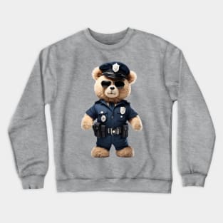 Police Officer Teddy Bear Crewneck Sweatshirt